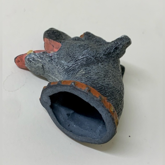 Antique Heavy Metal Decorative Figural Dog Head Cane Topper Cap Brutalist - Picture 9 of 16